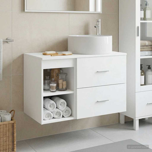 Badezimmermöbel-Set 2 Pcs Holzwerkstoff