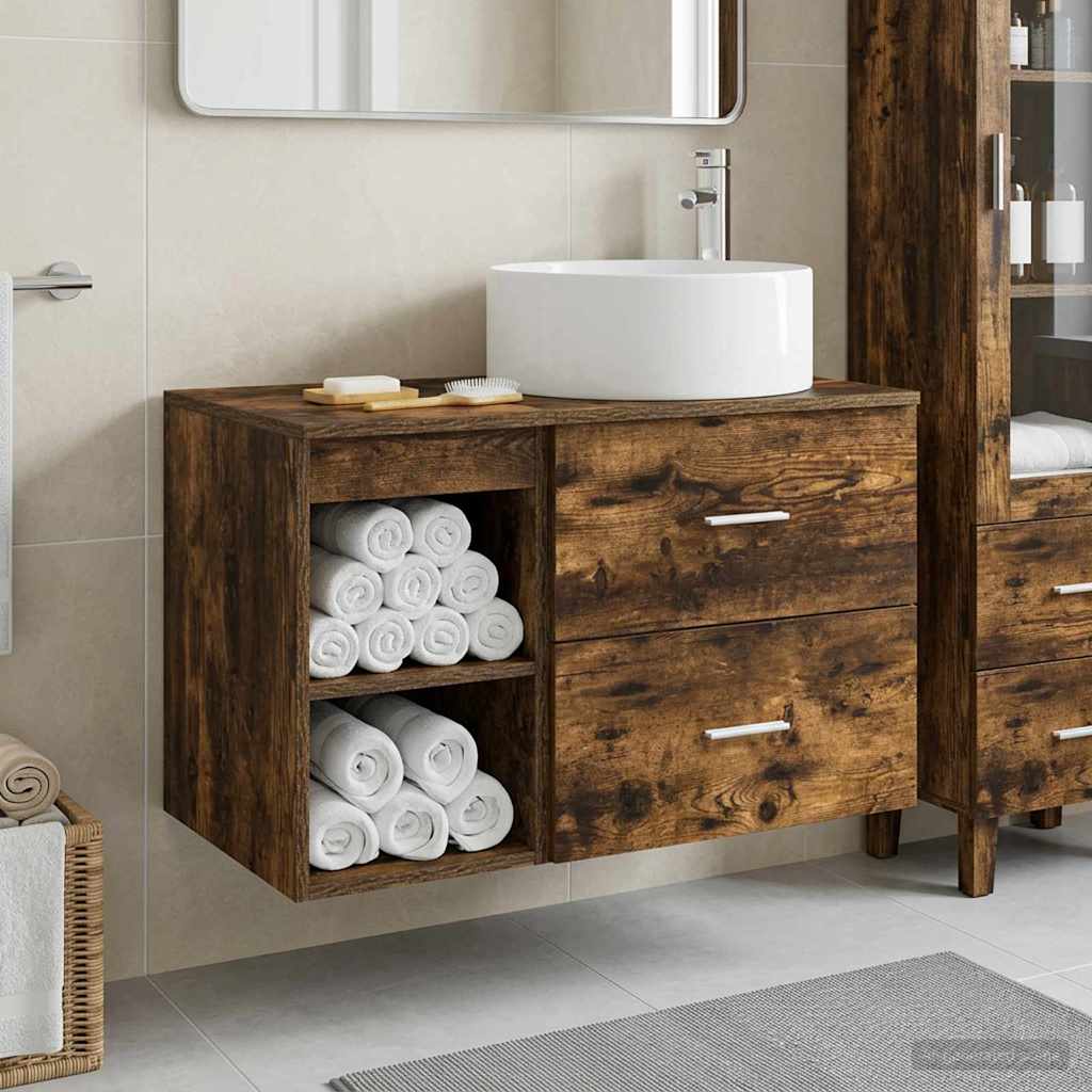 Badezimmermöbel-Set 2 Pcs Holzwerkstoff
