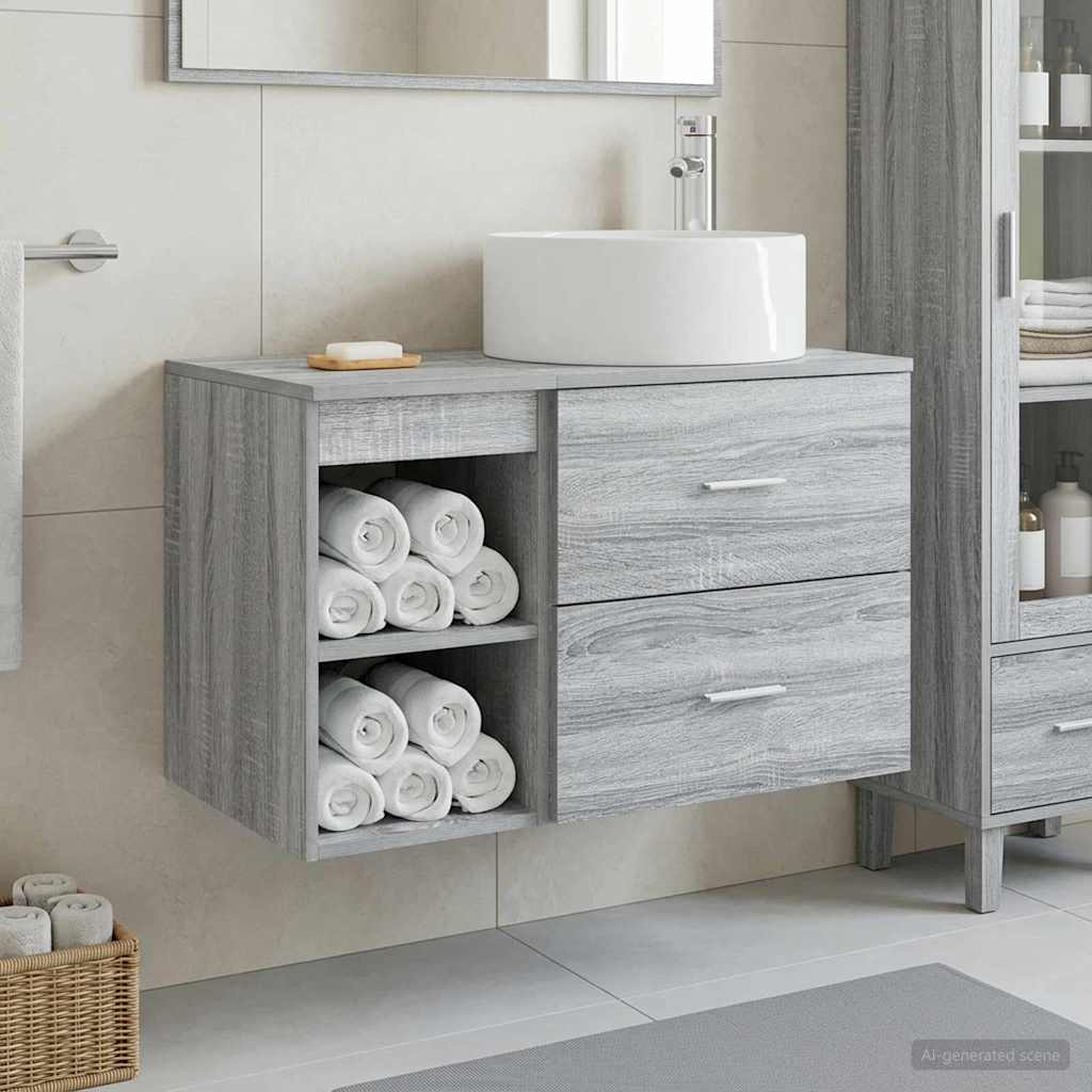 Badezimmermöbel-Set 2 Pcs Holzwerkstoff