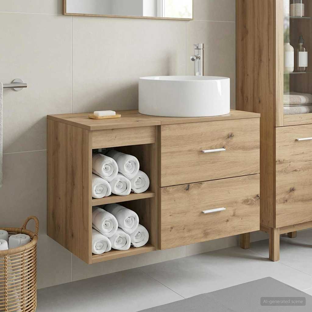 Badezimmermöbel-Set 2 Pcs Holzwerkstoff