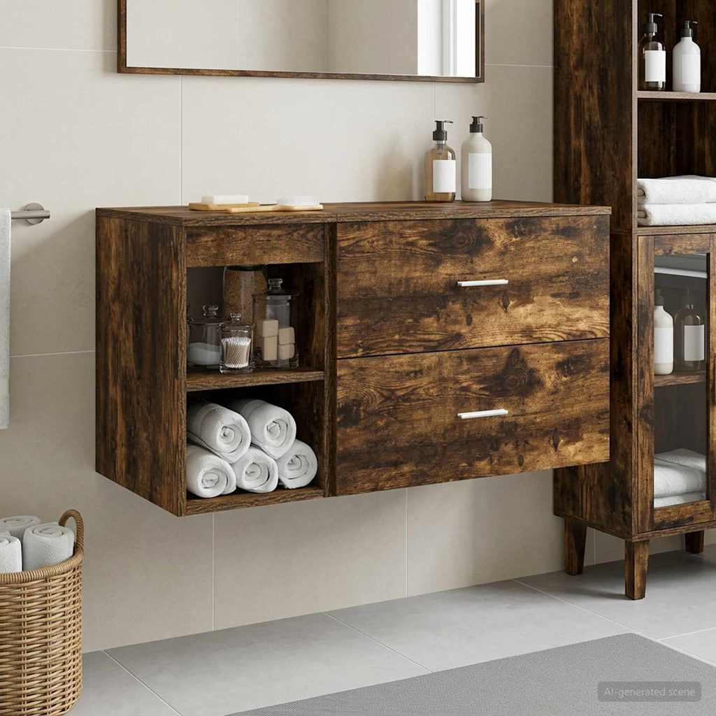 Badezimmermöbel-Set 2 Pcs Holzwerkstoff