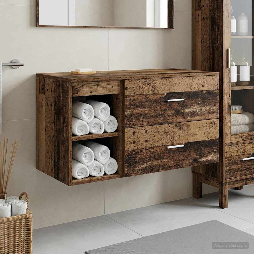 Badezimmermöbel-Set 2 Pcs Holzwerkstoff