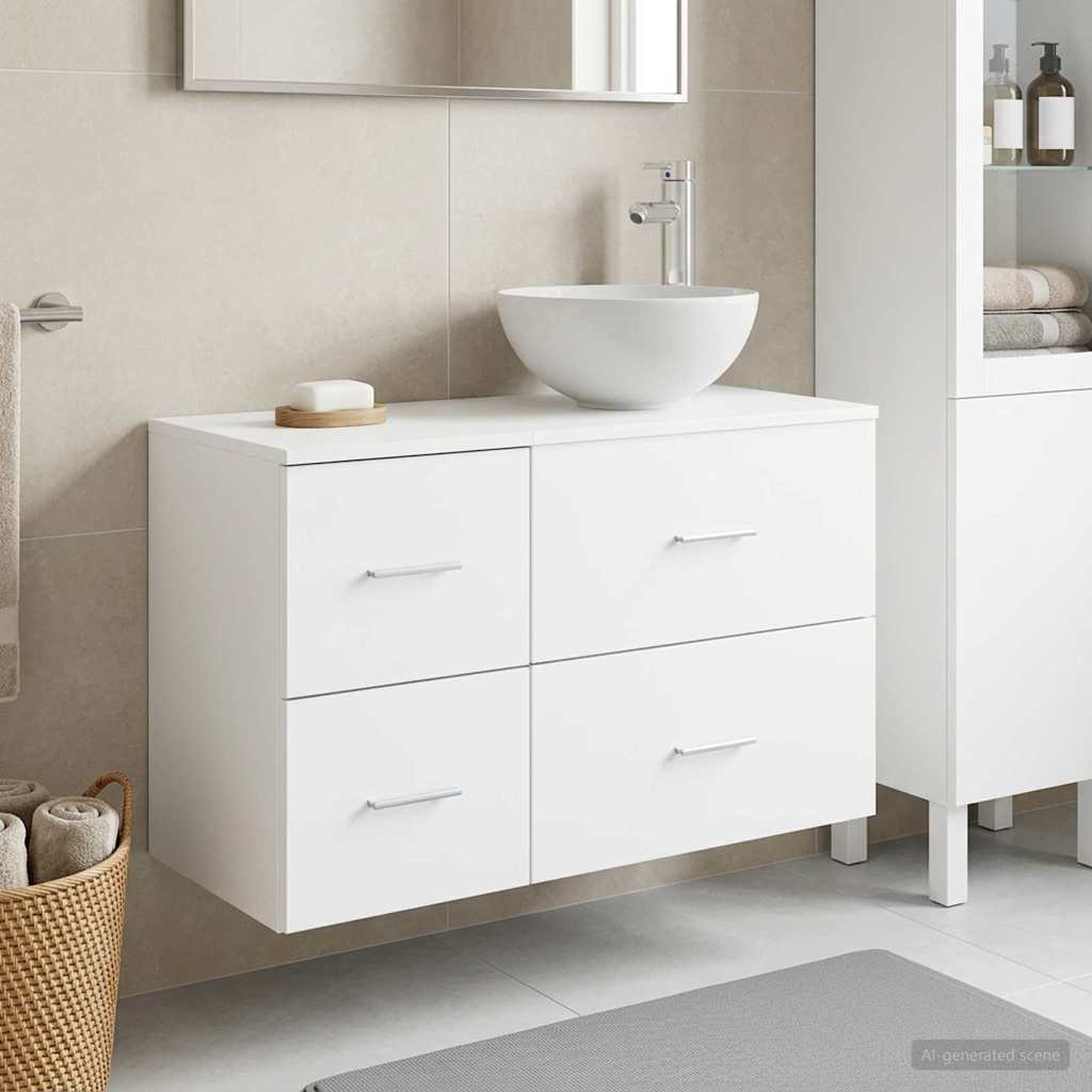 Badezimmermöbel-Set 2 Pcs Holzwerkstoff