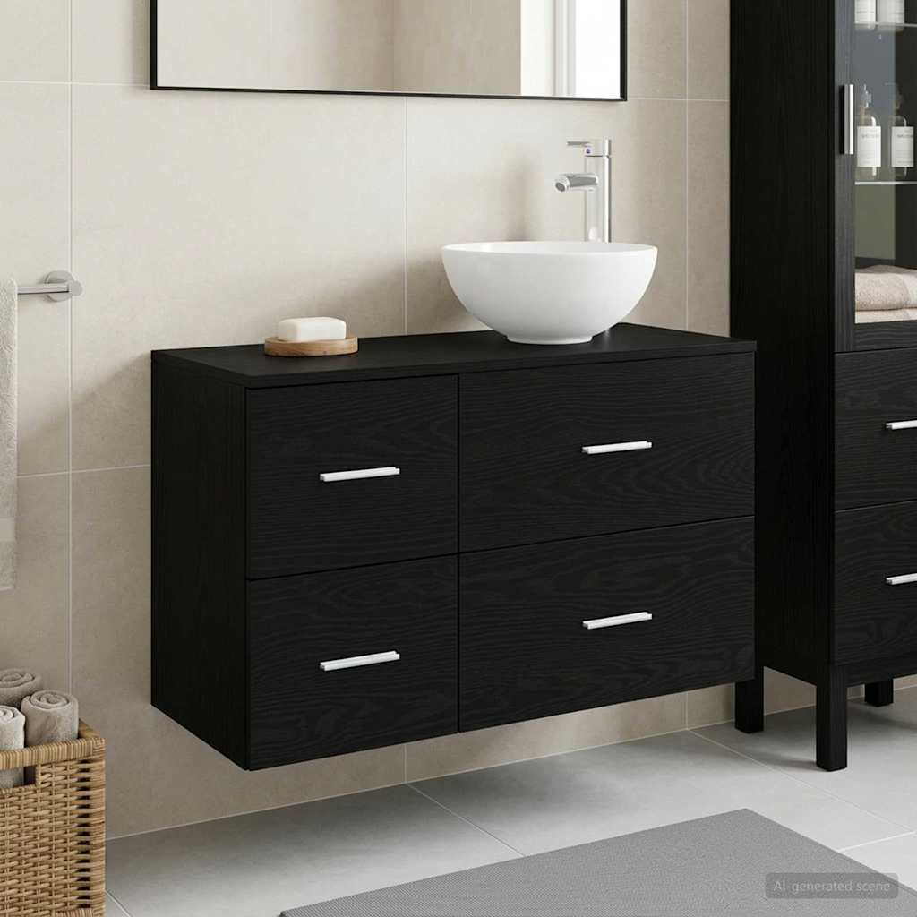 Badezimmermöbel-Set 2 Pcs Holzwerkstoff