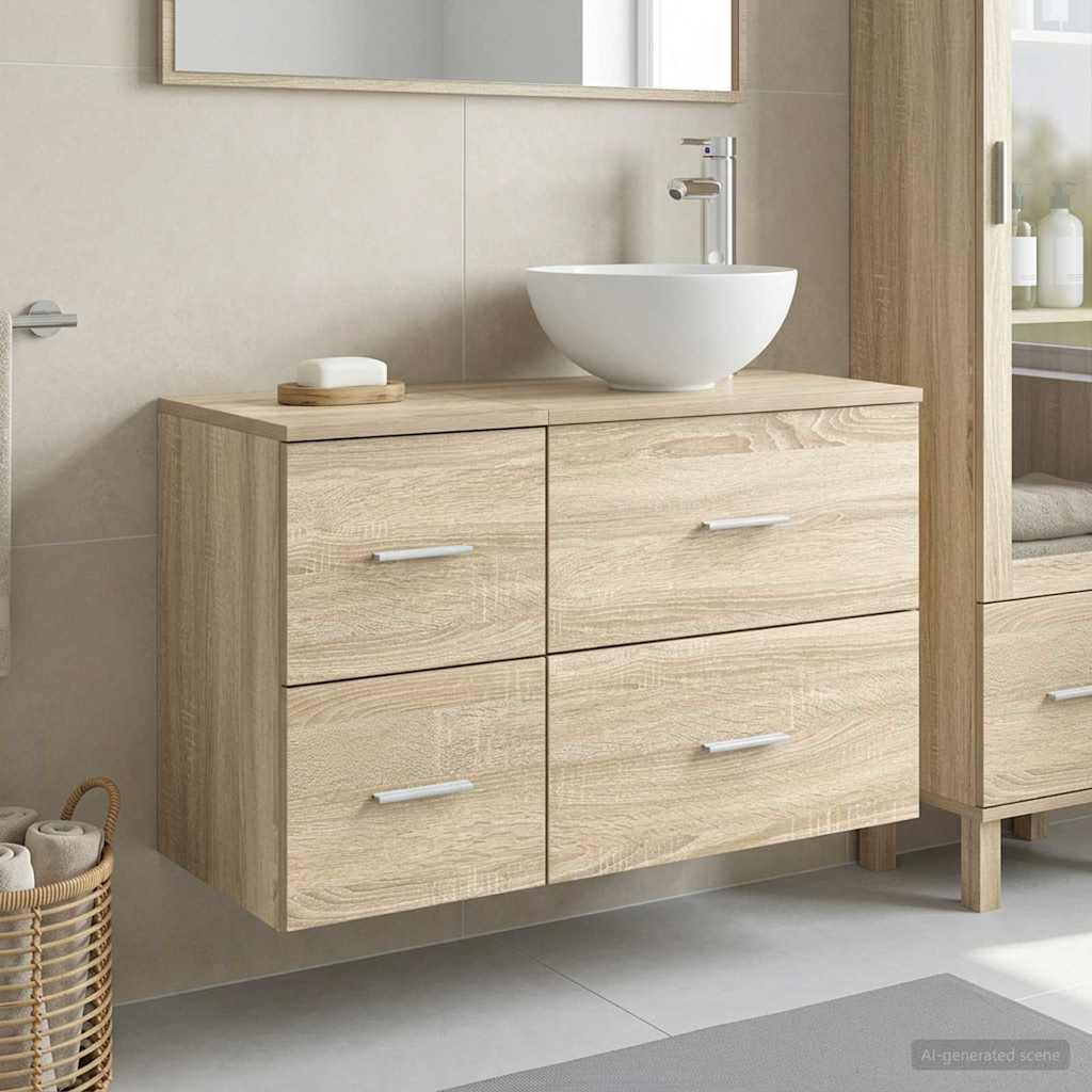 Badezimmermöbel-Set 2 Pcs Holzwerkstoff