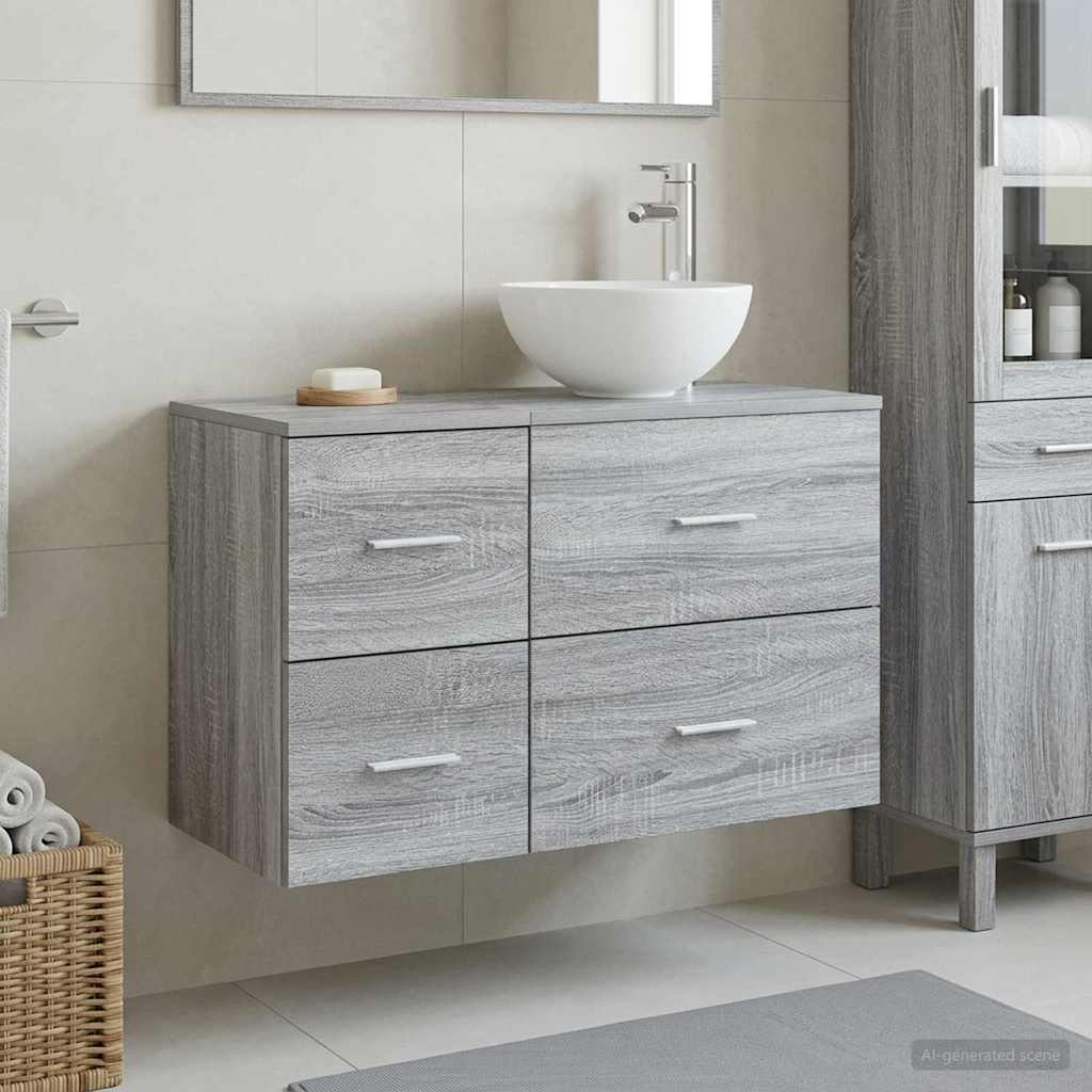 Badezimmermöbel-Set 2 Pcs Holzwerkstoff
