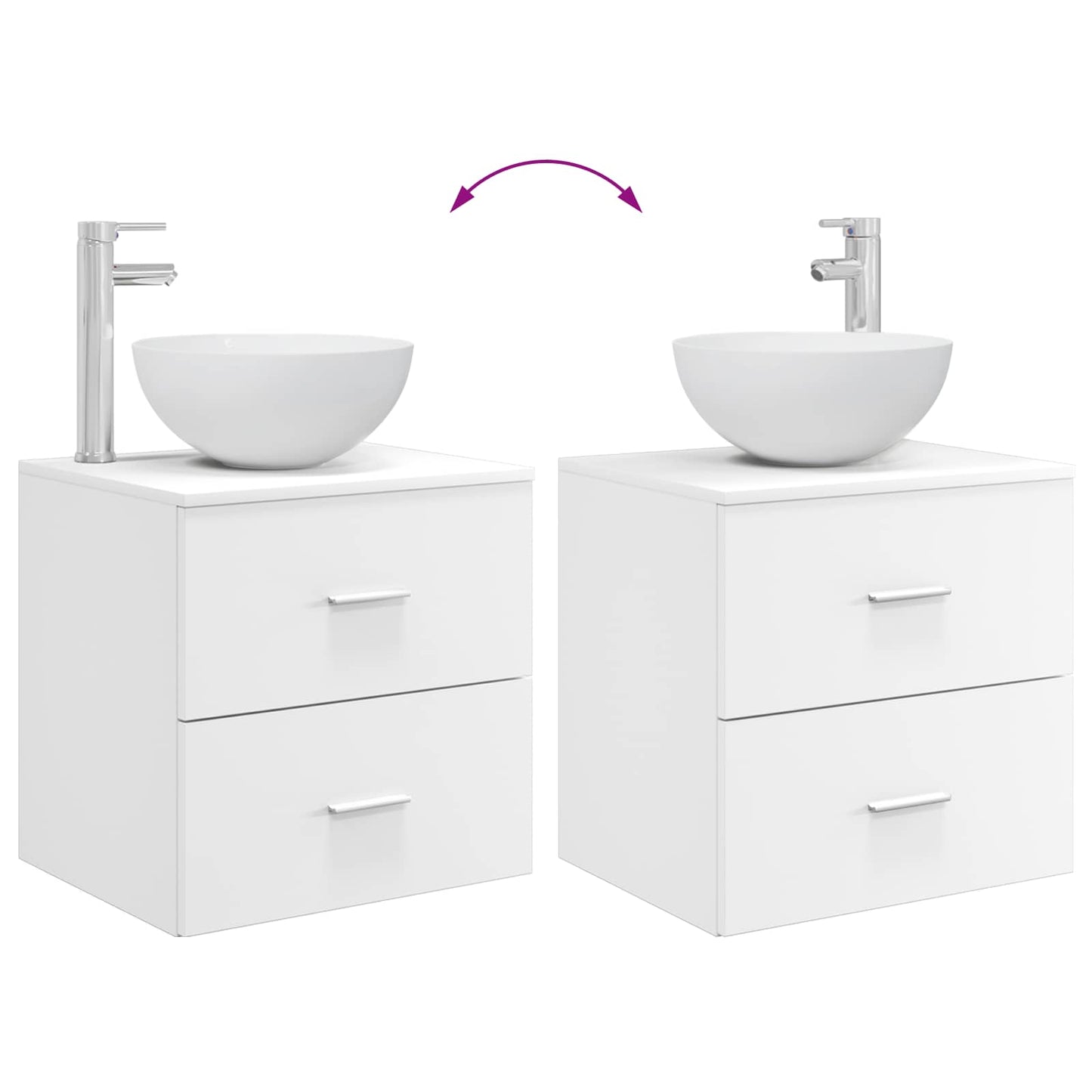 Badezimmermöbel-Set 2 Pcs Holzwerkstoff