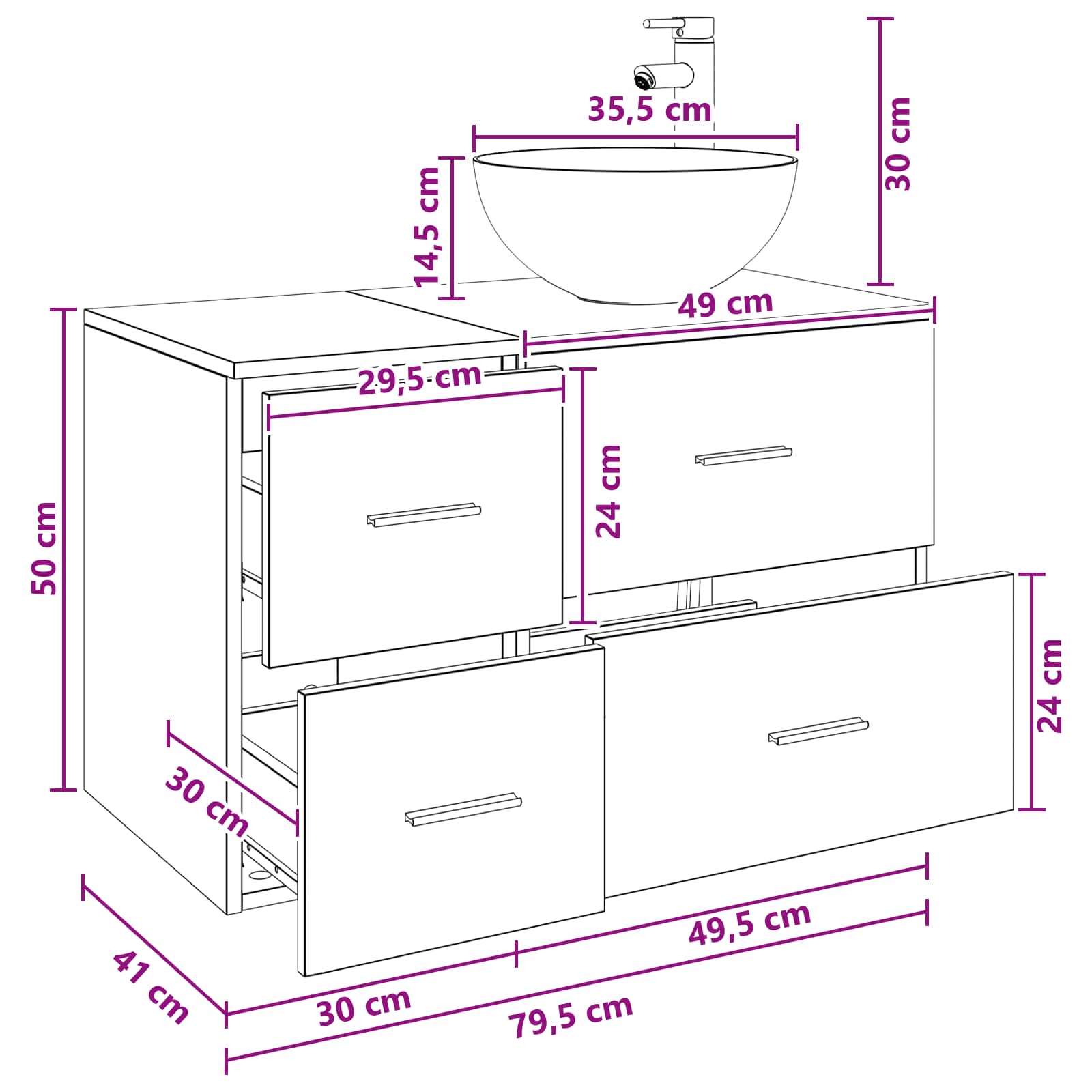 Badezimmermöbel-Set 2 Pcs Holzwerkstoff