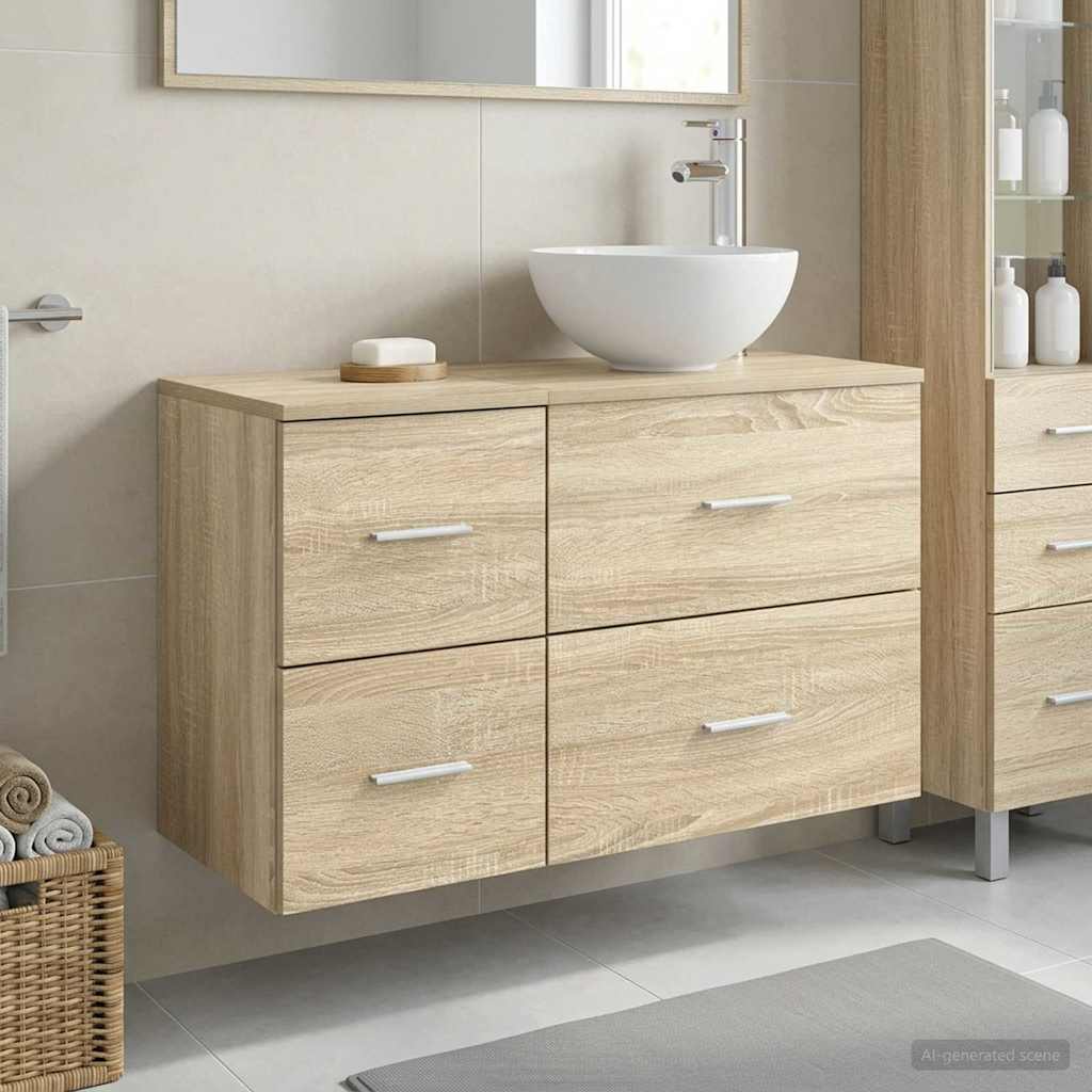 Badezimmermöbel-Set 2 Pcs Holzwerkstoff