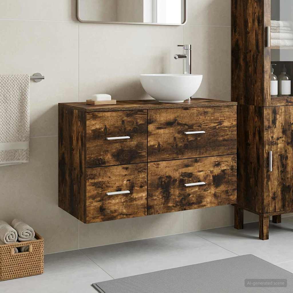 Badezimmermöbel-Set 2 Pcs Holzwerkstoff