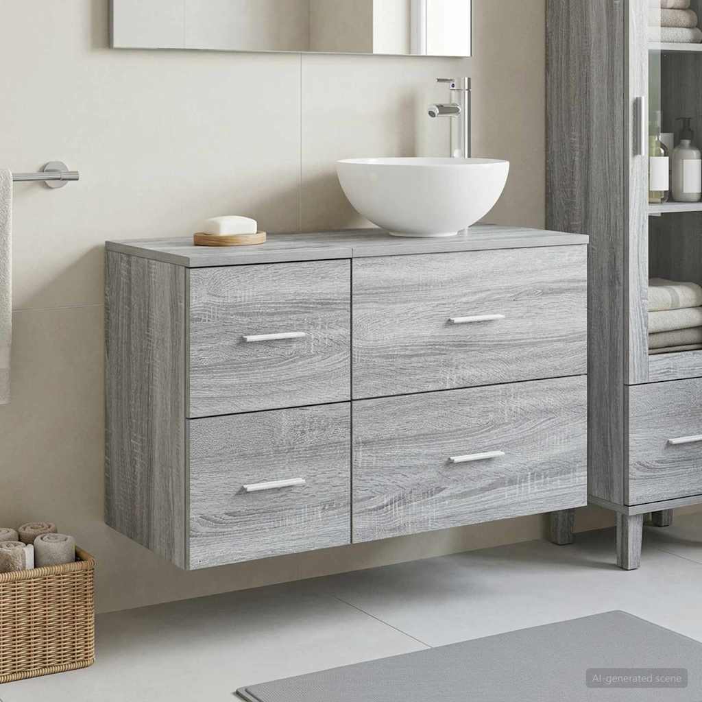 Badezimmermöbel-Set 2 Pcs Holzwerkstoff