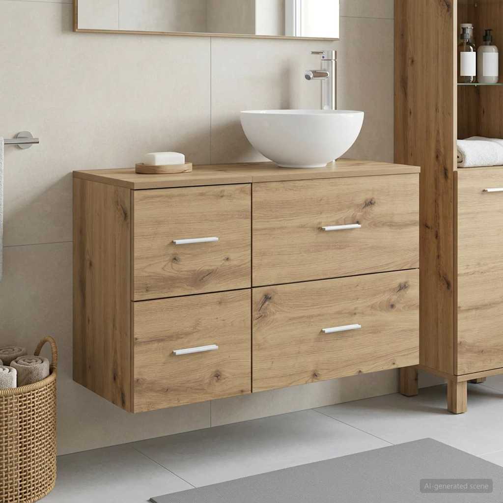 Badezimmermöbel-Set 2 Pcs Holzwerkstoff