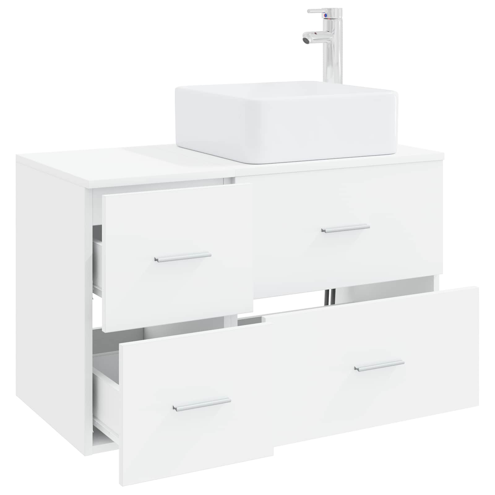 Badezimmermöbel-Set 2 Pcs Holzwerkstoff