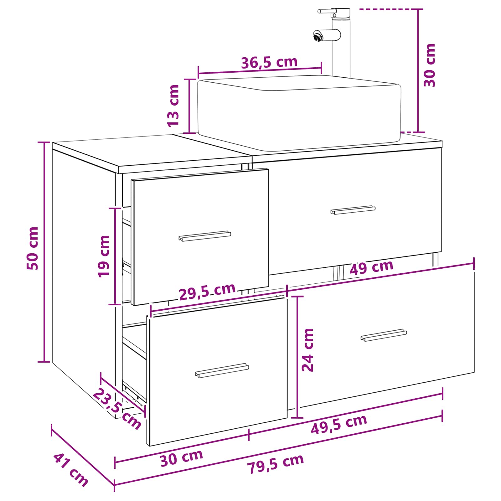 Badezimmermöbel-Set 2 Pcs Holzwerkstoff