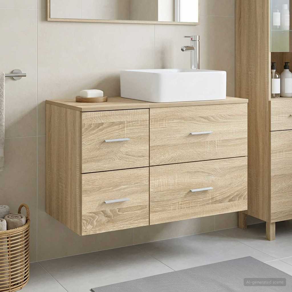 Badezimmermöbel-Set 2 Pcs Holzwerkstoff