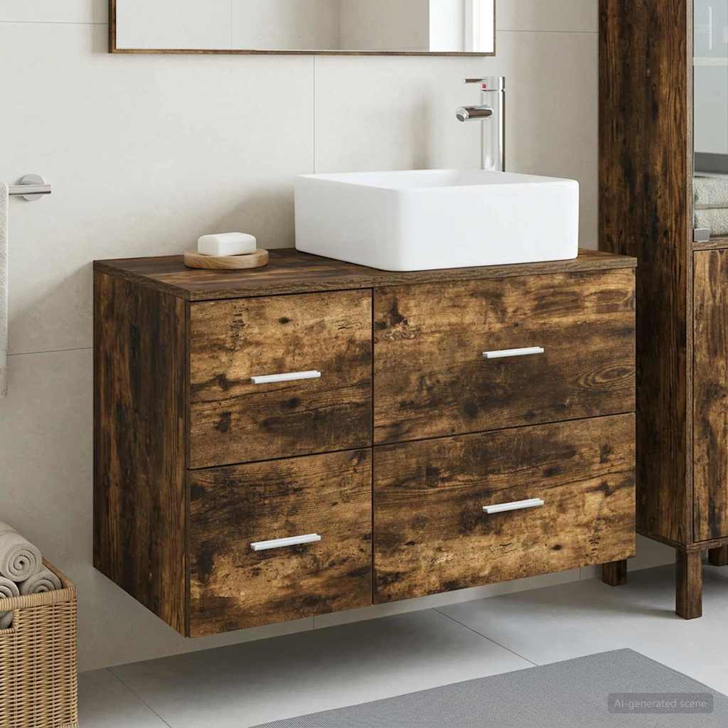 Badezimmermöbel-Set 2 Pcs Holzwerkstoff