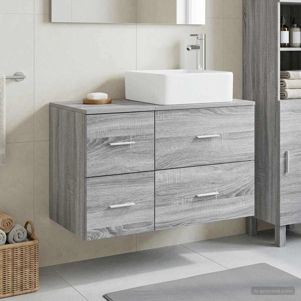 Badezimmermöbel-Set 2 Pcs Holzwerkstoff