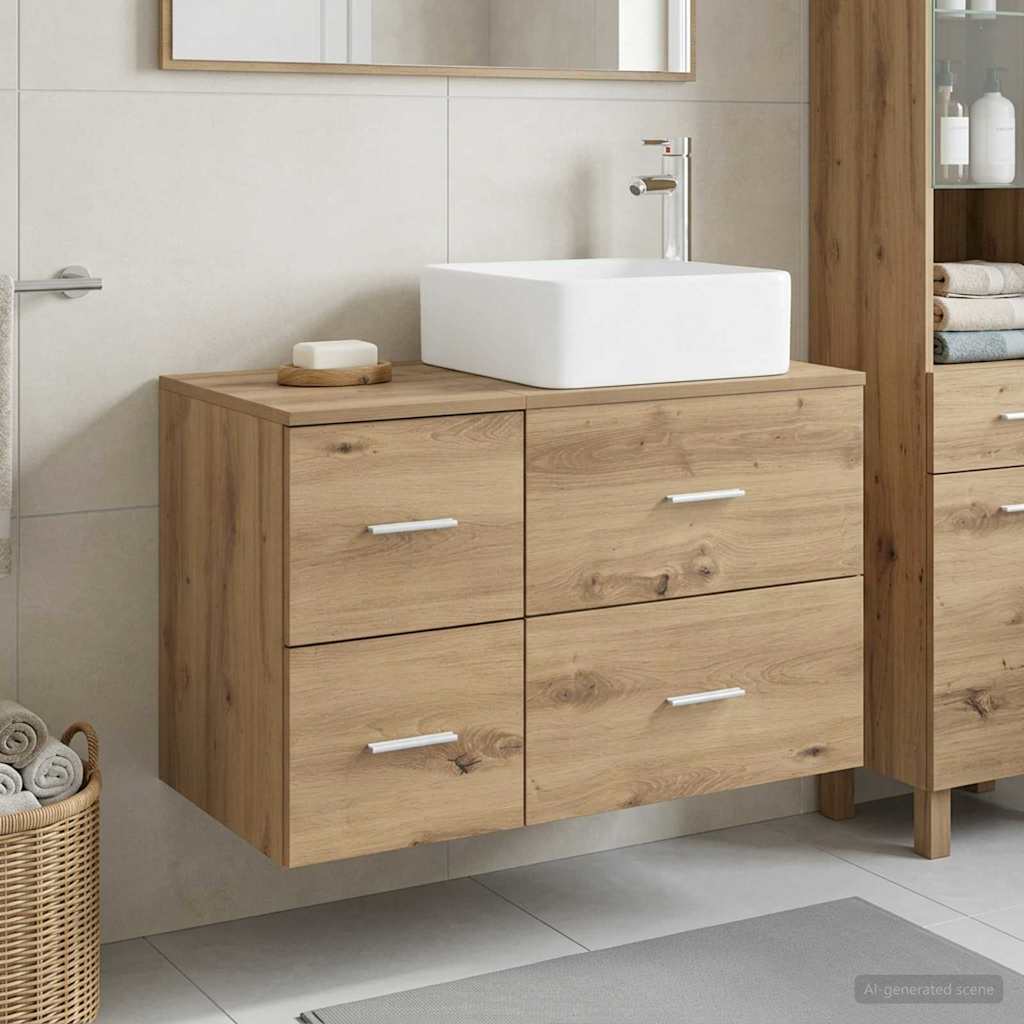 Badezimmermöbel-Set 2 Pcs Holzwerkstoff
