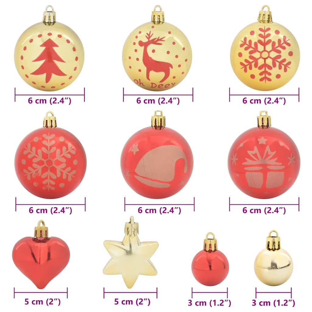 Weihnachtskugel-Set 40 Pcs Kunststoff