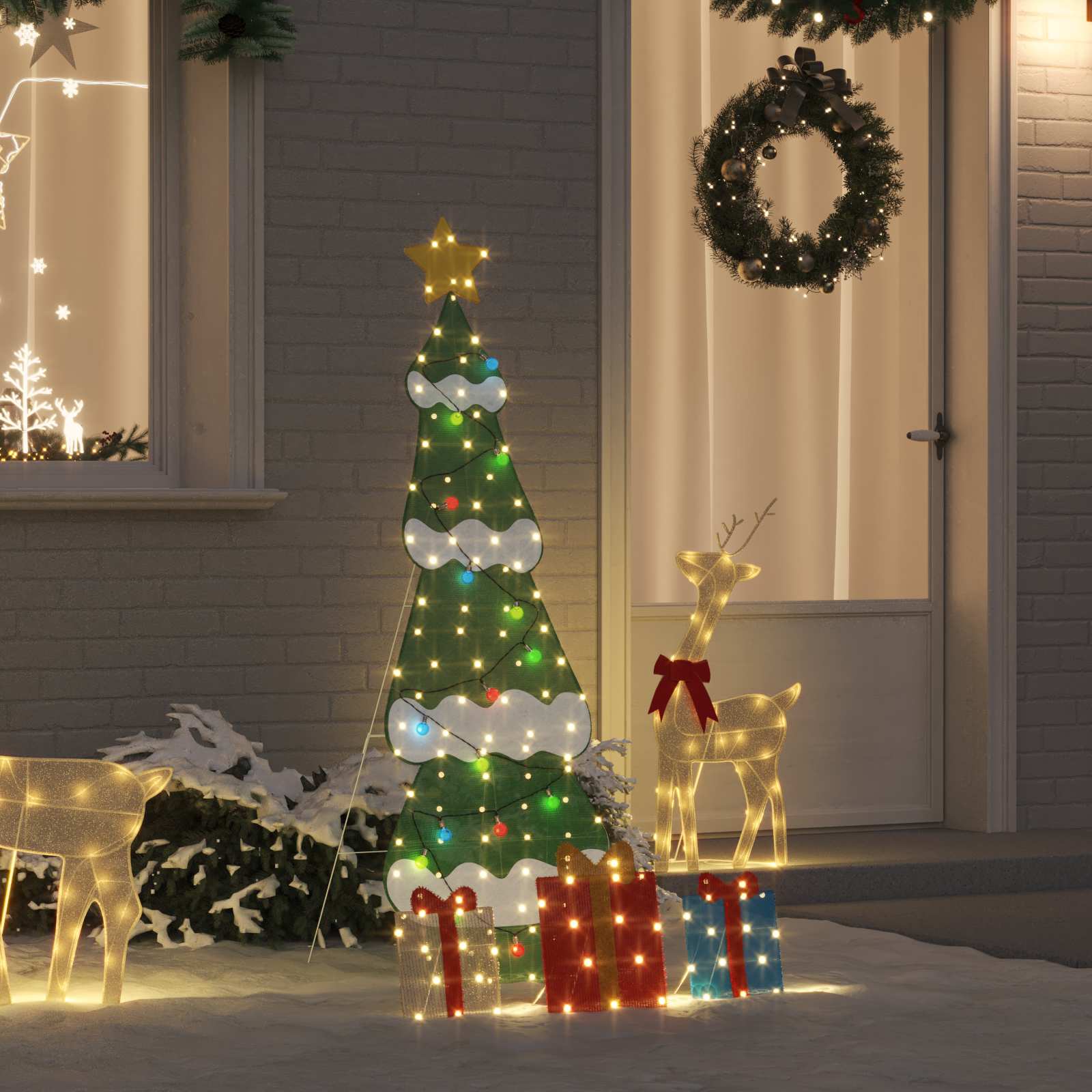 Beleuchteter Weihnachtsbaum Mit 3 Geschenkboxen 2D Warm Weiß