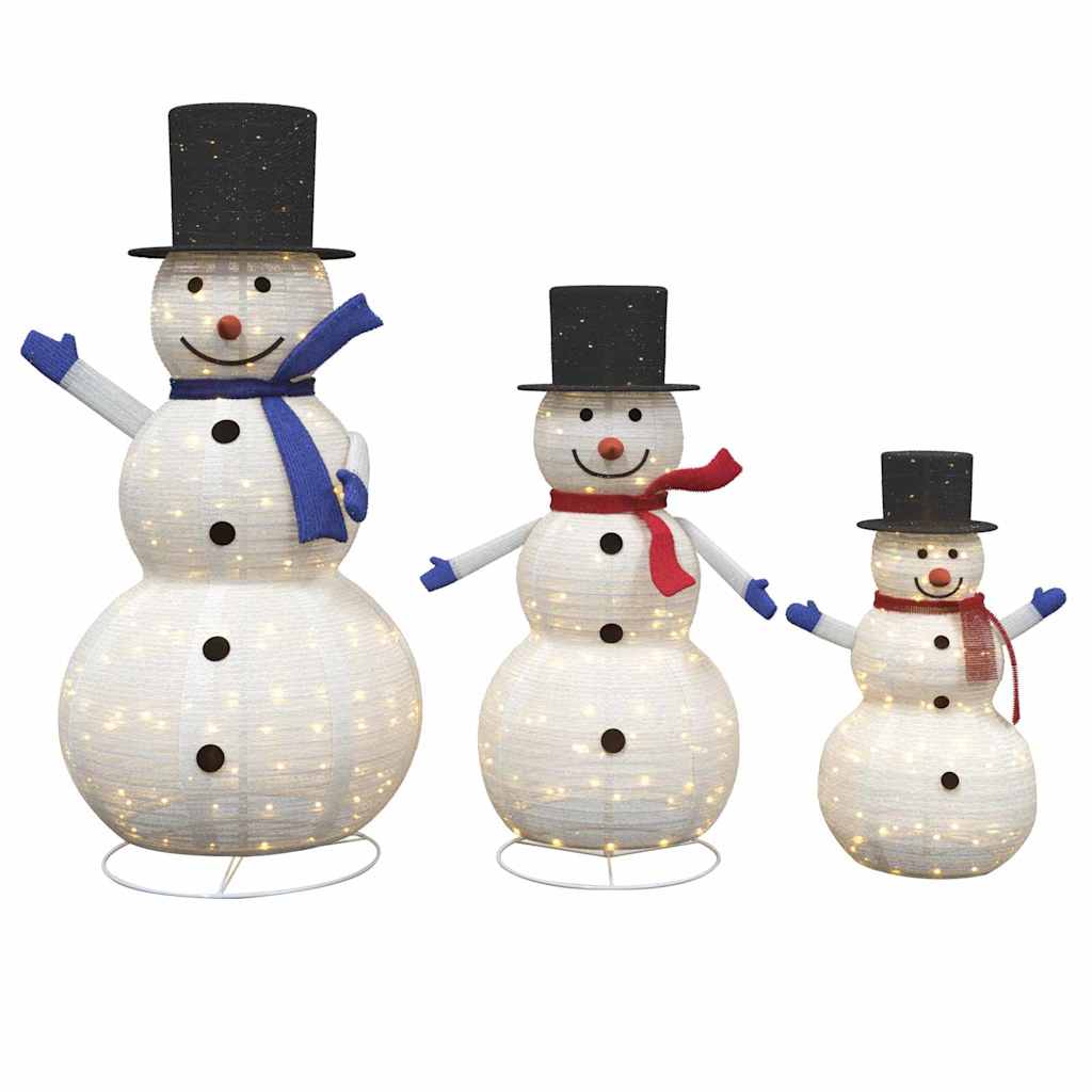 Weihnachts-Schneemann Familie 3 Pcs Warmes Weiß Stoff