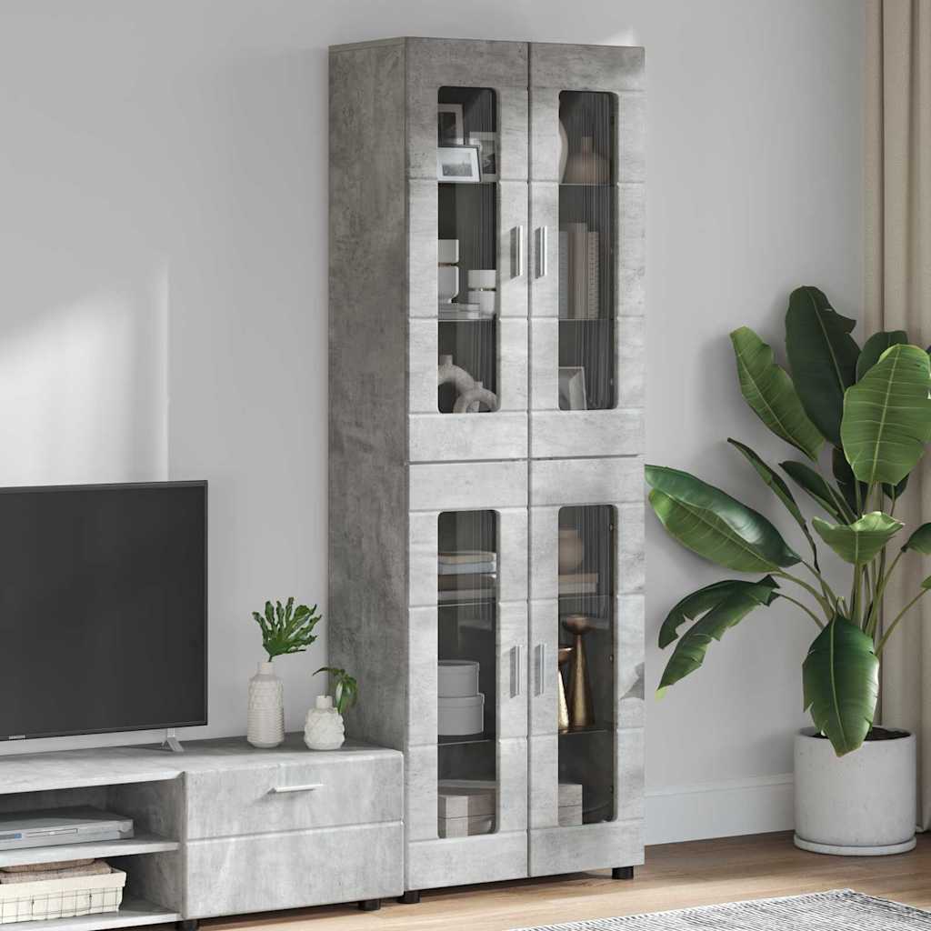 Tv-Schrankset Mit Regal Florin 3 Pcs Beton Grau Holzwerkstoff Betongrau