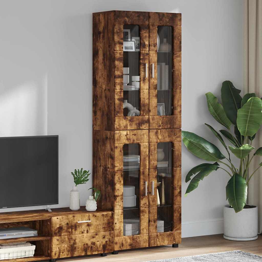 Tv-Schrankset Florin 3 Pcs Geräucherte Eiche Holzwerkstoff Räuchereiche