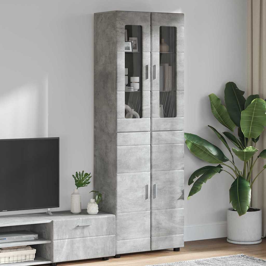 Tv-Schrankset Mit Regal Florin 3 Pcs Beton Grau Holzwerkstoff Betongrau