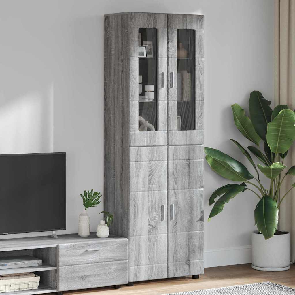 Tv-Schrankset Mit Tür Florin 3 Pcs Graues Sonoma Holzwerkstoff Grau Sonoma