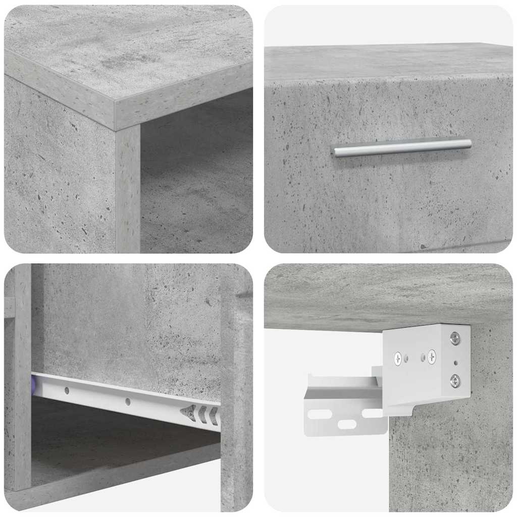 Tv-Schrankset Mit Regal Florin 3 Pcs Beton Grau Holzwerkstoff Betongrau
