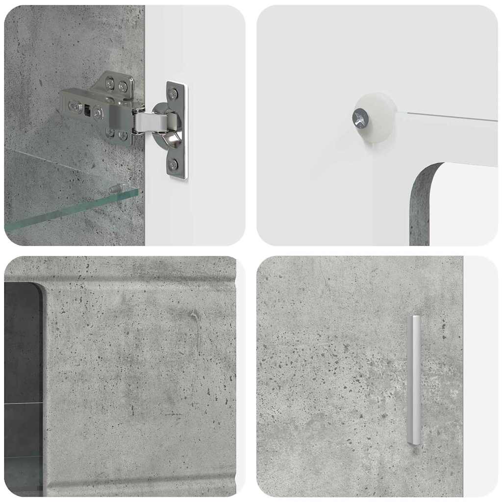 Tv-Schrankset Mit Regal Florin 3 Pcs Beton Grau Holzwerkstoff Betongrau