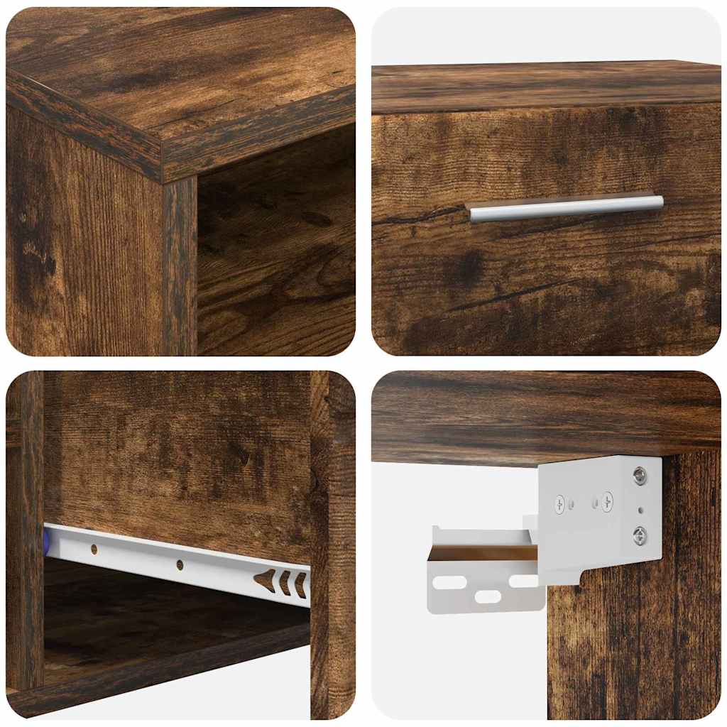 Tv-Schrankset Florin 3 Pcs Geräucherte Eiche Holzwerkstoff Räuchereiche