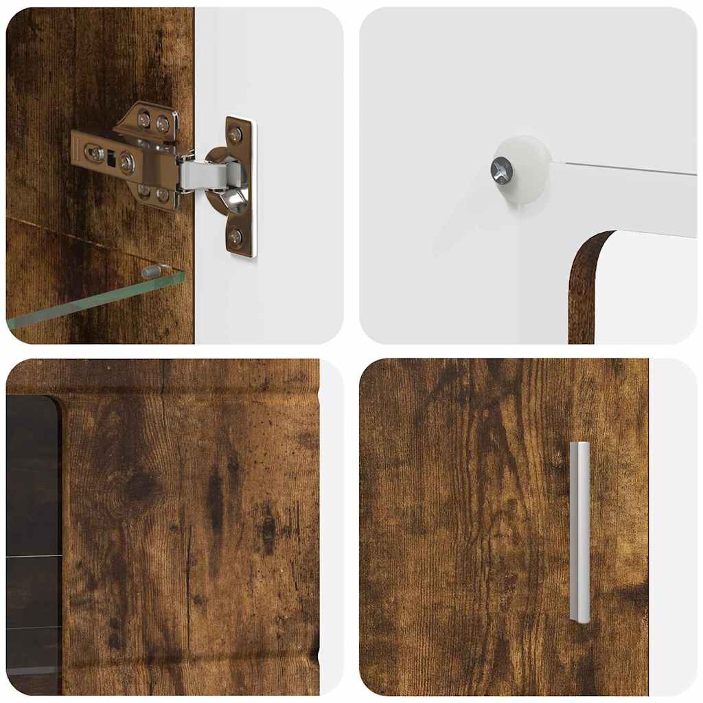 Tv-Schrankset Florin 3 Pcs Geräucherte Eiche Holzwerkstoff Räuchereiche