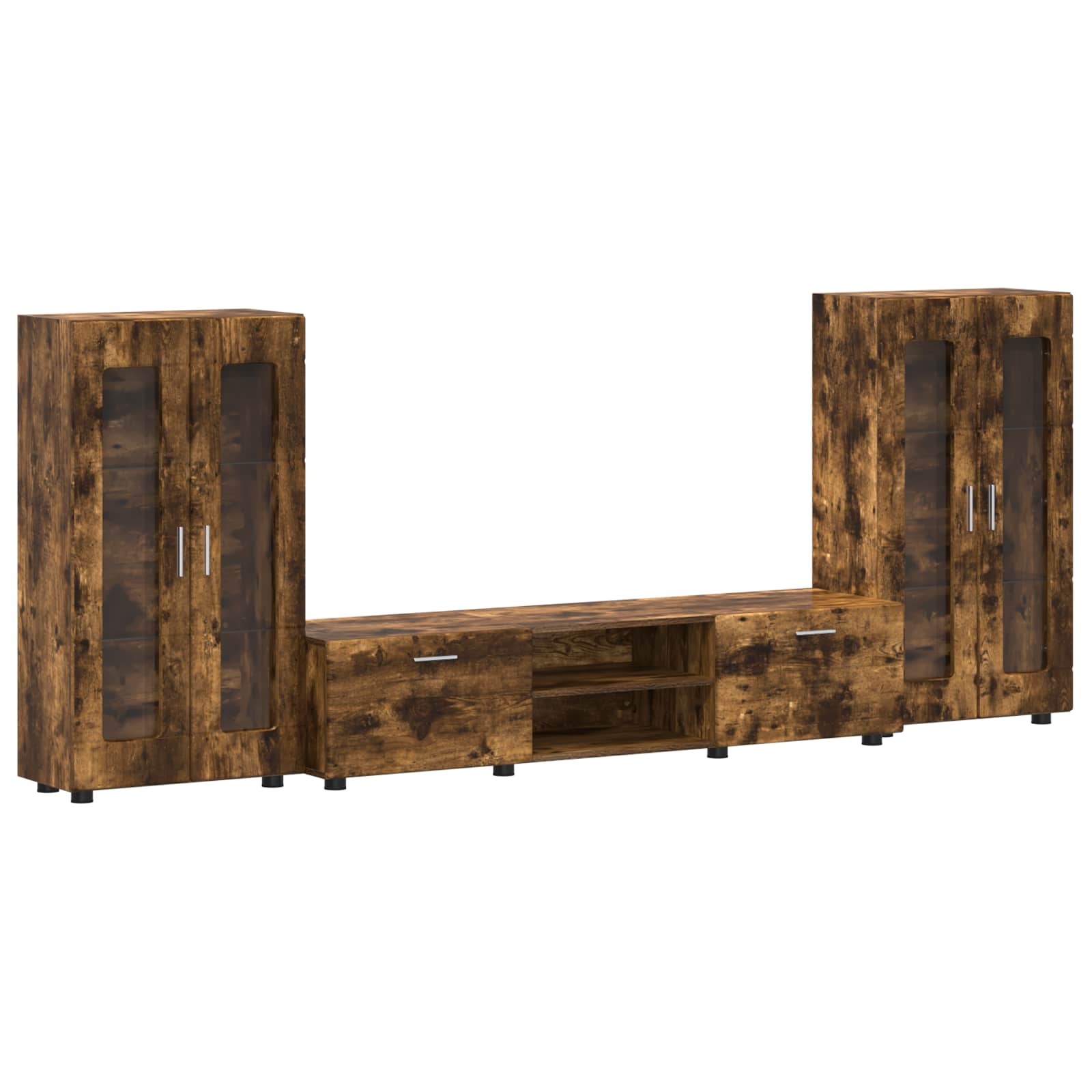 Tv-Schrankset Florin 3 Pcs Geräucherte Eiche Holzwerkstoff Räuchereiche