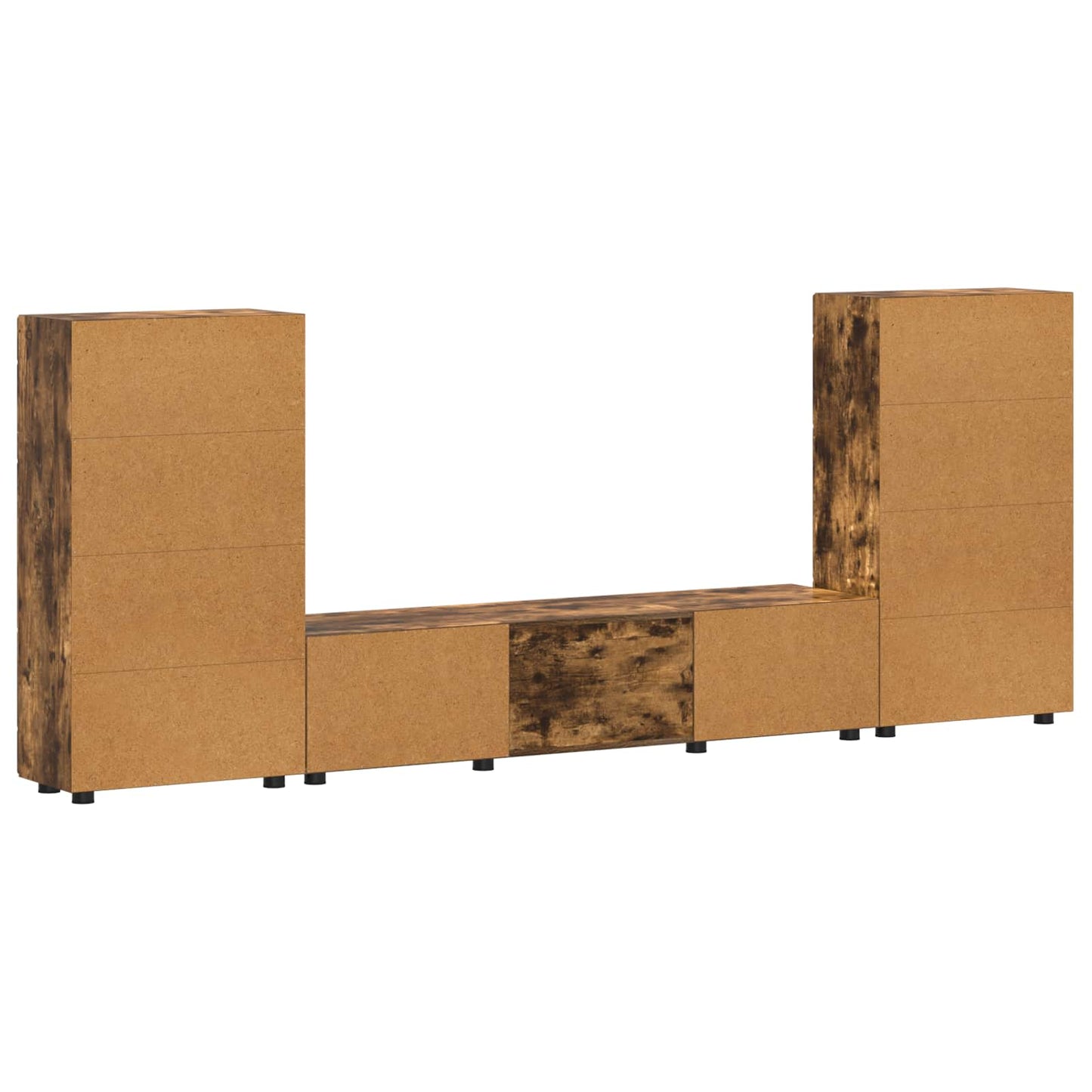 Tv-Schrankset Florin 3 Pcs Geräucherte Eiche Holzwerkstoff Räuchereiche