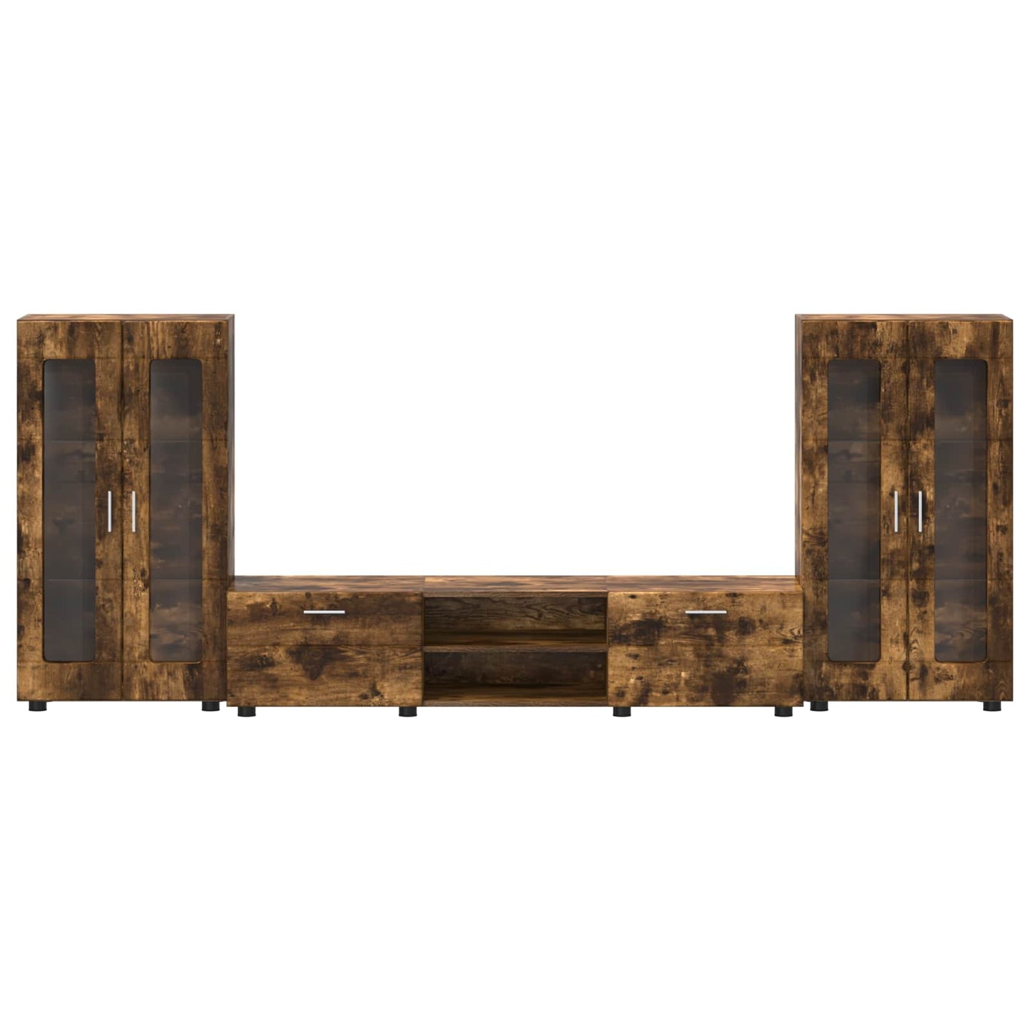 Tv-Schrankset Florin 3 Pcs Geräucherte Eiche Holzwerkstoff Räuchereiche