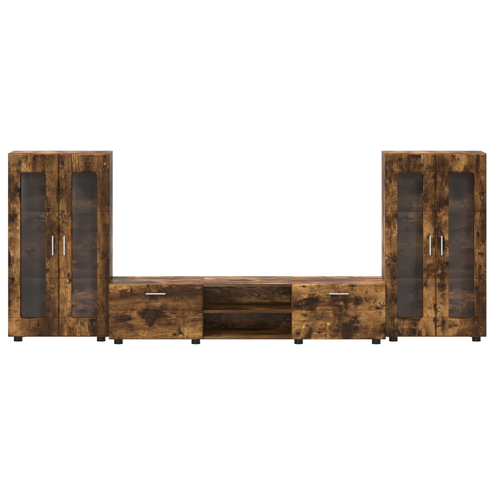 Tv-Schrankset Florin 3 Pcs Geräucherte Eiche Holzwerkstoff Räuchereiche