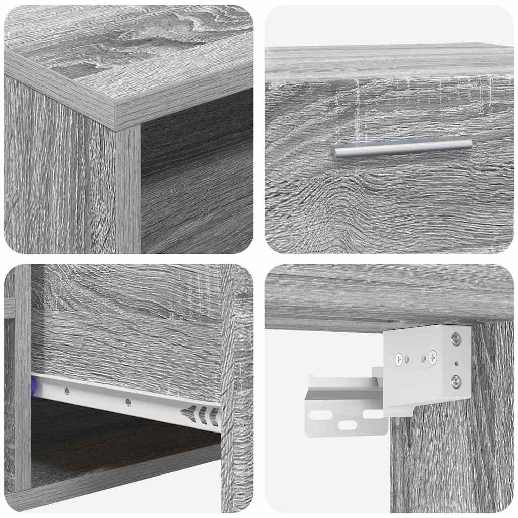 Tv-Schrankset Mit Tür Florin 3 Pcs Graues Sonoma Holzwerkstoff Grau Sonoma