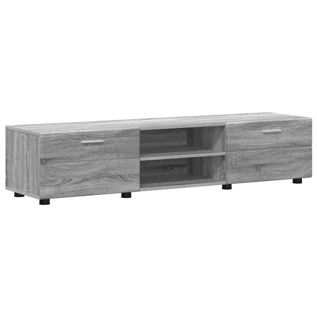 Tv-Schrankset Mit Tür Florin 3 Pcs Graues Sonoma Holzwerkstoff Grau Sonoma
