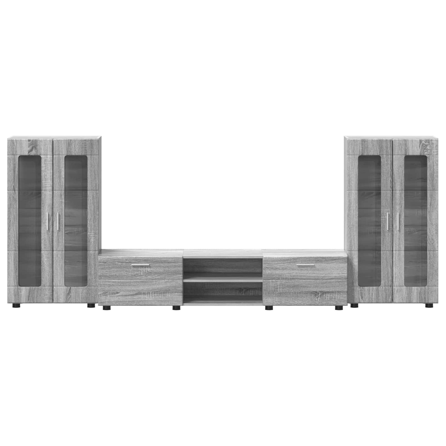 Tv-Schrankset Mit Tür Florin 3 Pcs Graues Sonoma Holzwerkstoff Grau Sonoma