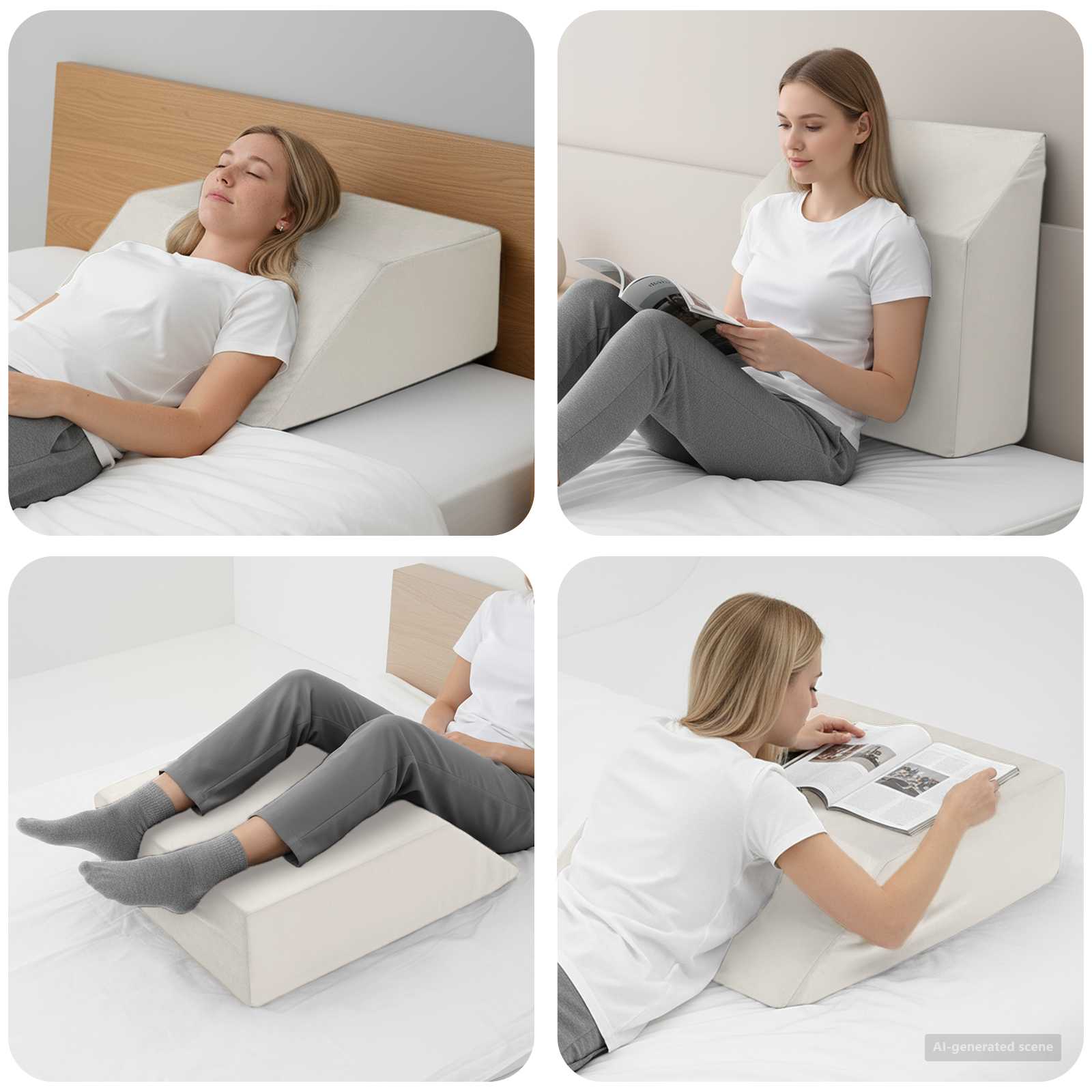 Beinkissen Uni 63 X 52 X 19,5 Cm Pu-Schaum
