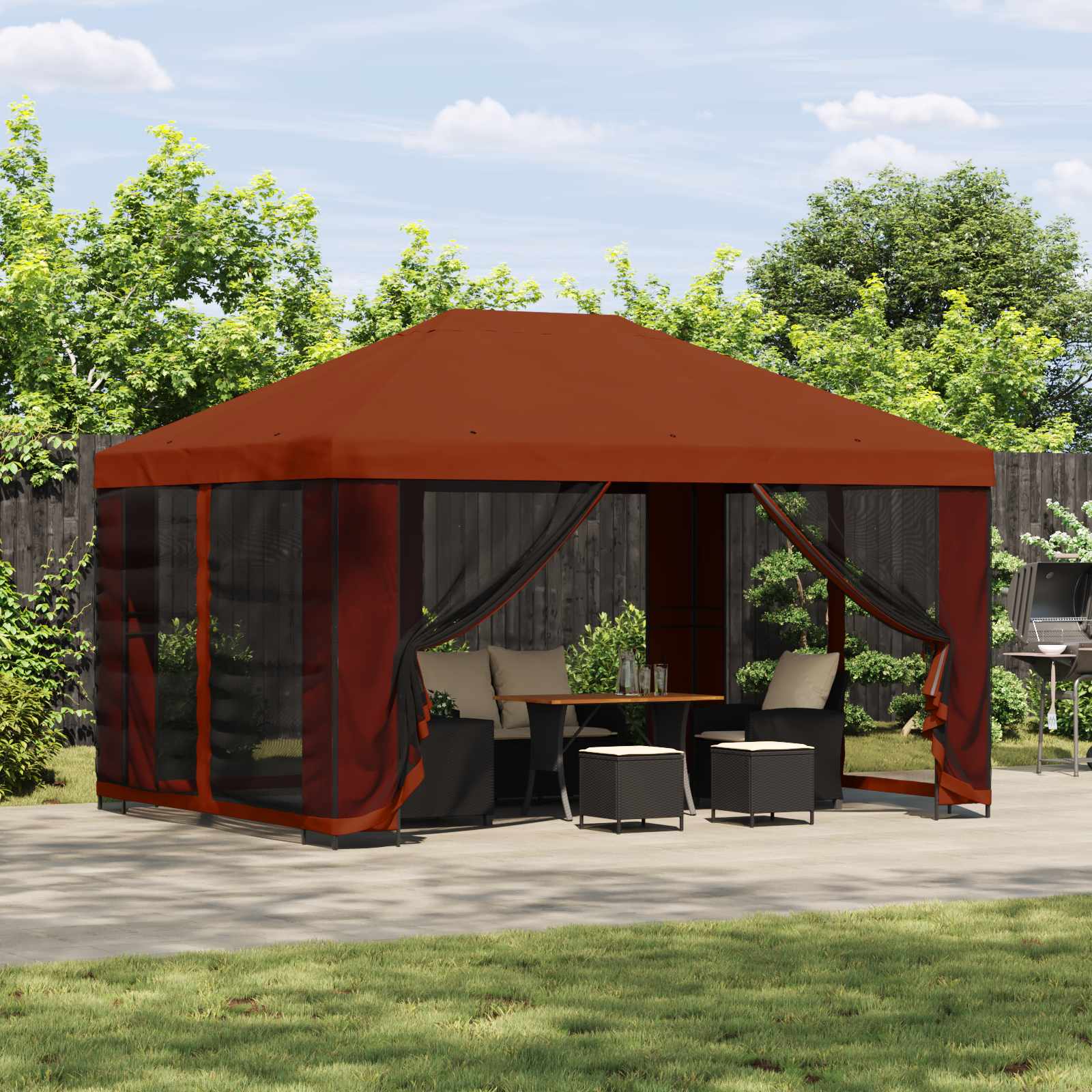 Pavillon 4 X 3 M Polyester Und Stahl 190 Gsm
