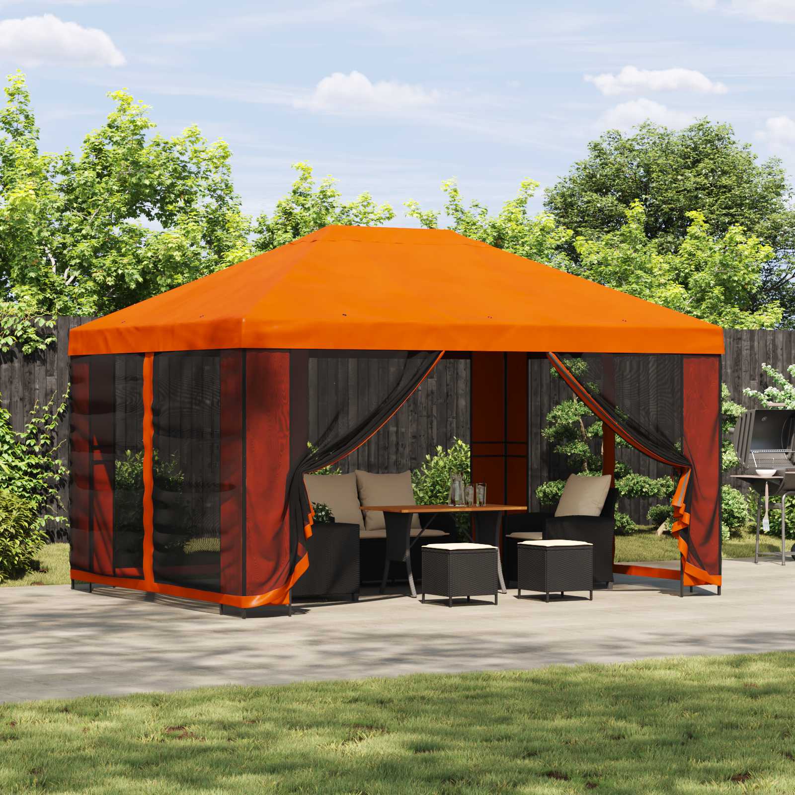 Pavillon 4 X 3 M Polyester Und Stahl 190 Gsm