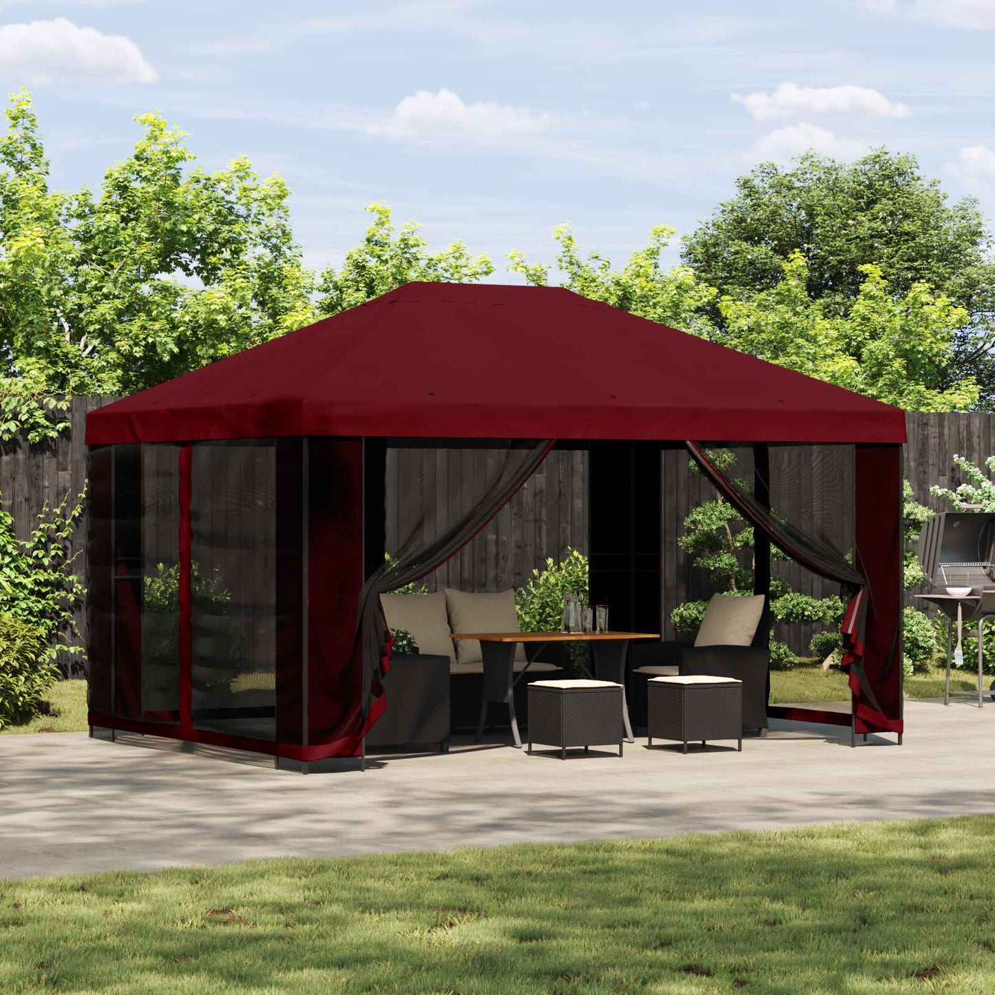 Pavillon 4 X 3 M Polyester Und Stahl 190 Gsm