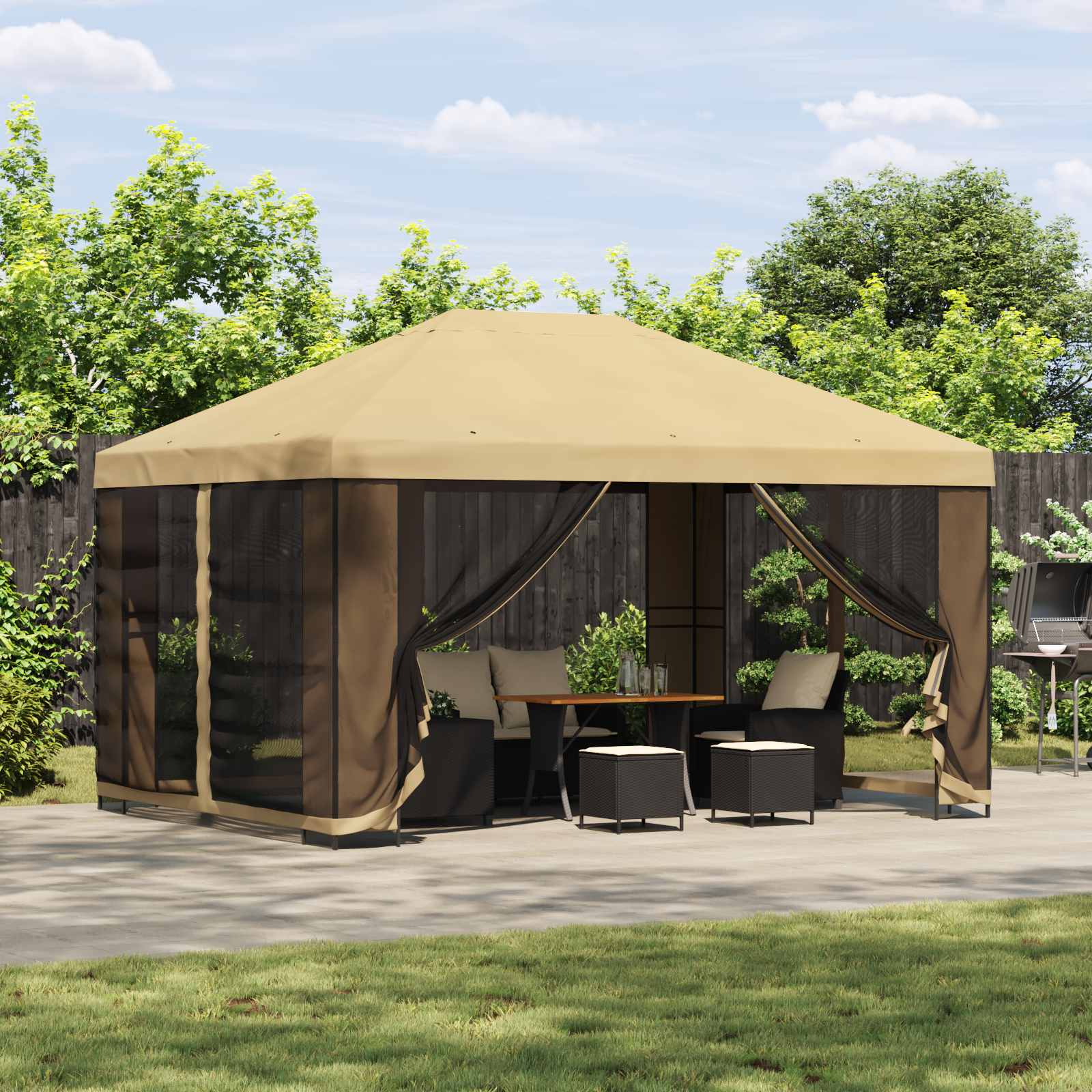 Pavillon 4 X 3 M Polyester Und Stahl 190 Gsm