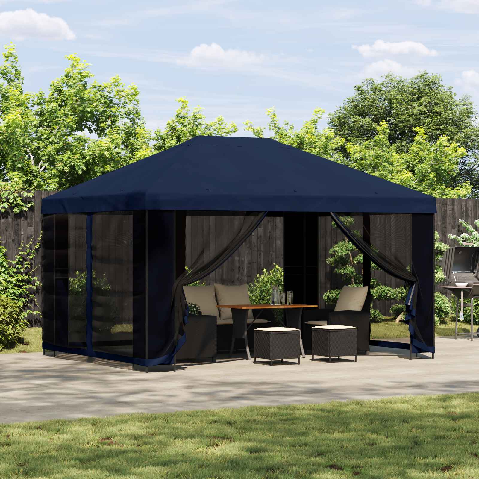 Pavillon 4 X 3 M Polyester Und Stahl 190 Gsm