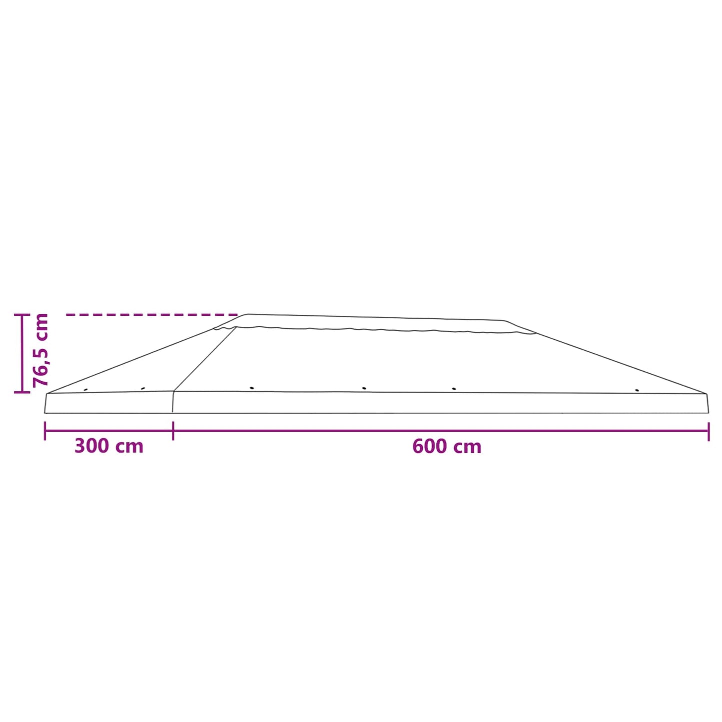 Pavillon-Blendenbezug 6 X 3 M Polyester 190