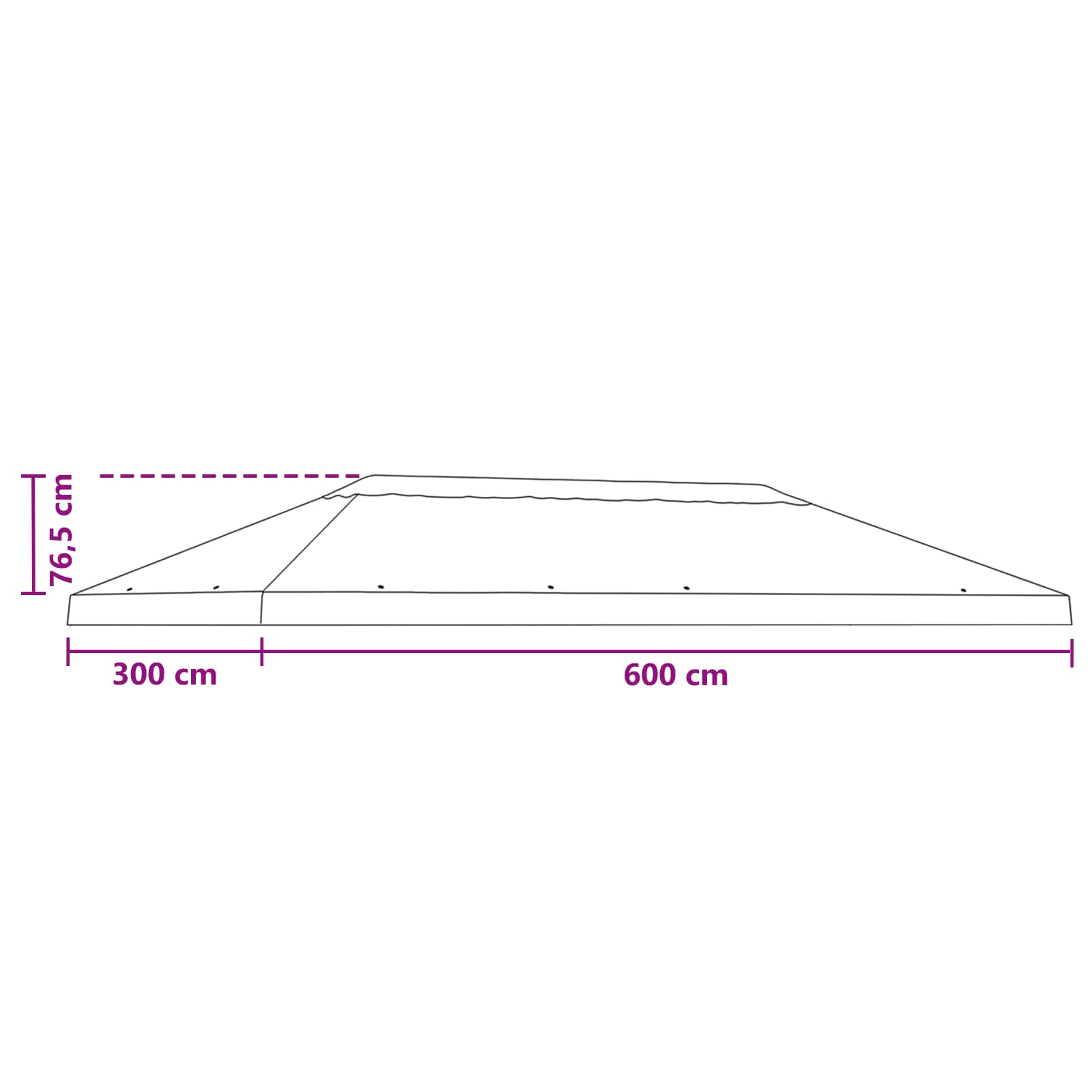 Pavillon-Blendenbezug 6 X 3 M Polyester 190
