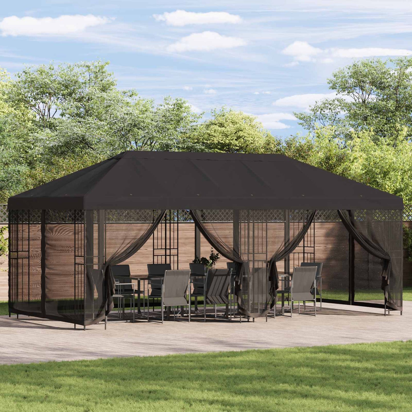 Pavillon Dach Mit Seitenwänden 6 X 3 M Polyester 190
