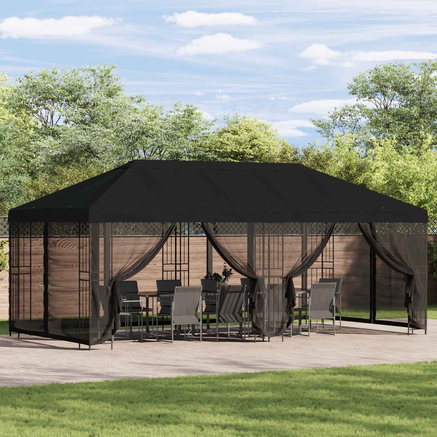 Pavillon Dach Mit Seitenwänden 6 X 3 M Polyester 190